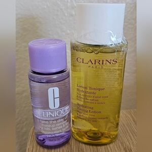 Clinique Makeup Remover and Clarins Toning Lotion Set